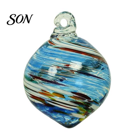 Ricordi in Vetro Artigianale Pallina Decorativa Soffiata a Mano, Colorata Decorazione Natalizia da Appendere Ornamenti Fatti a Mano per Albero, Finestra, Patio, Giardino, Interno