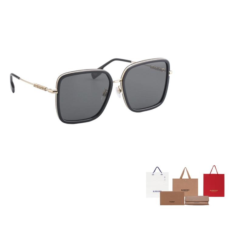 Burberry BE3145D Stylish Large Frame Super Piece Sunglasses Titanium Square Sunglasses Unisex Couple Style Black