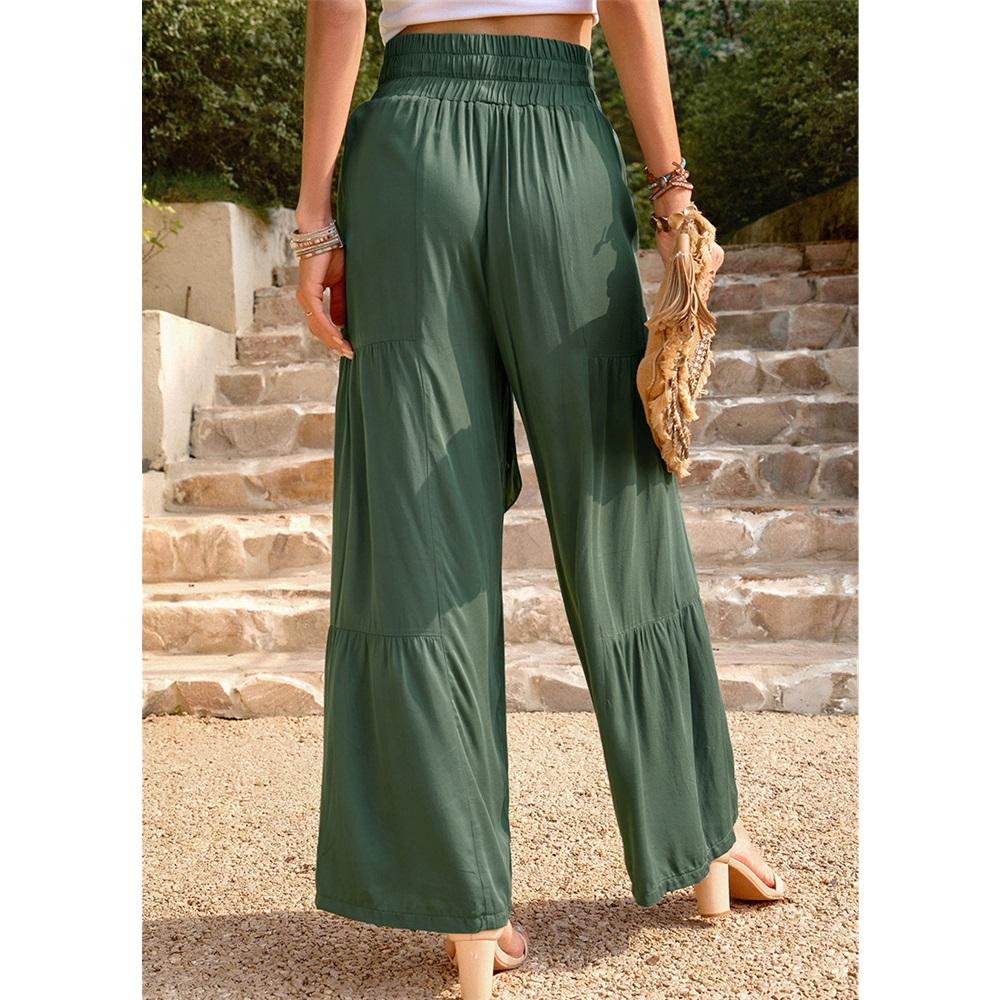 Women's casual pants loose solid color wide-leg pants