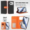 For iPhone 17 Pro Leather Case Detachable Wallet Magnetic Phone Cover with Hand Strap