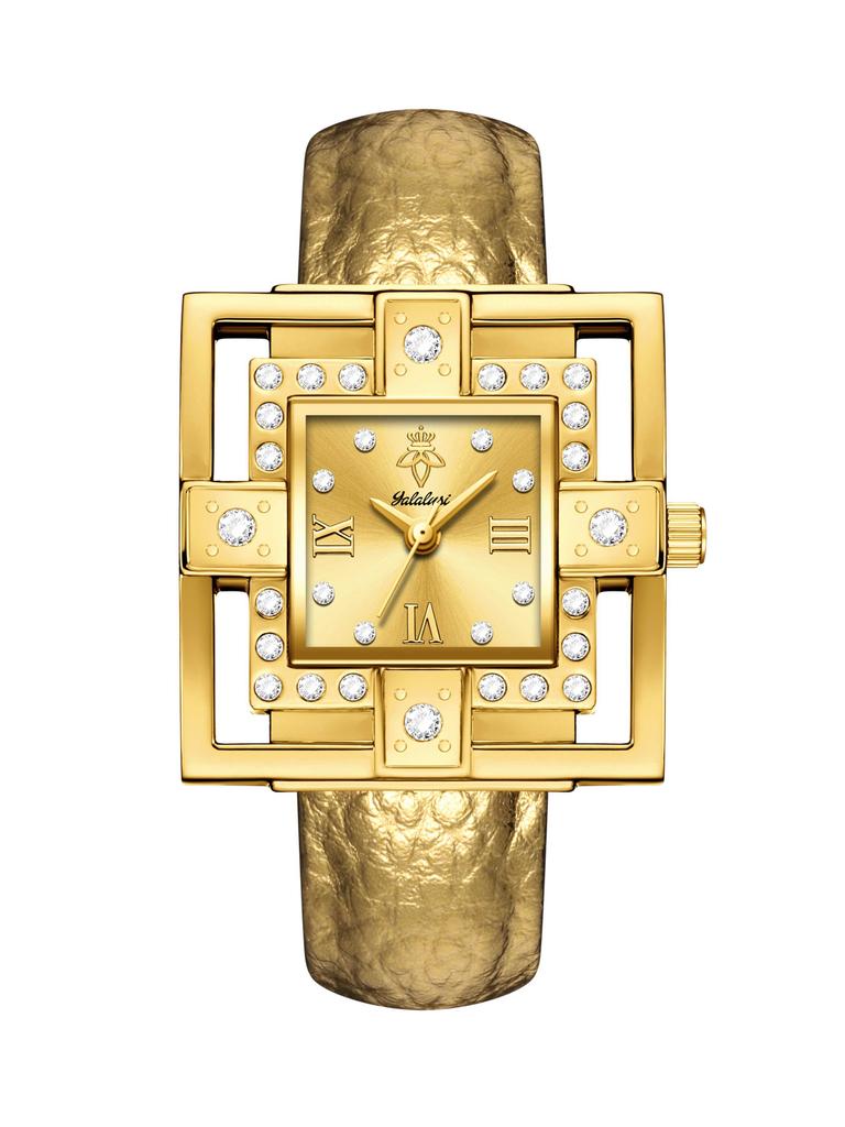 Yalalusi Luxury Hollow Square Ladies Watch Bling Crystal Frame Red Band Sunburs Red Dial Women Quartz Wrist Watch