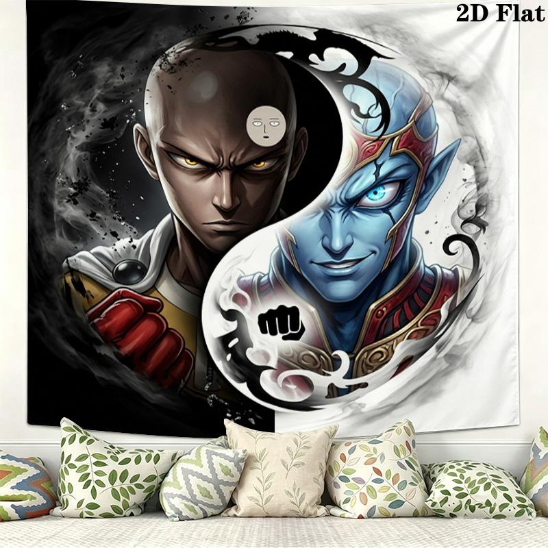 Onepunch Man Wall Tapestry Aesthetic Wall Hanging Printed Fabric Blanket Decorative Tapestries For Bedroom Living Room Home Decor