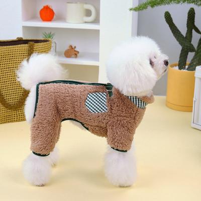 Yousheng Haustierkleidung Bequemer Winter-Overall für Hunde mit Reißverschluss-Design Leicht zu tragender Katzen-Overall Haustierbedarf