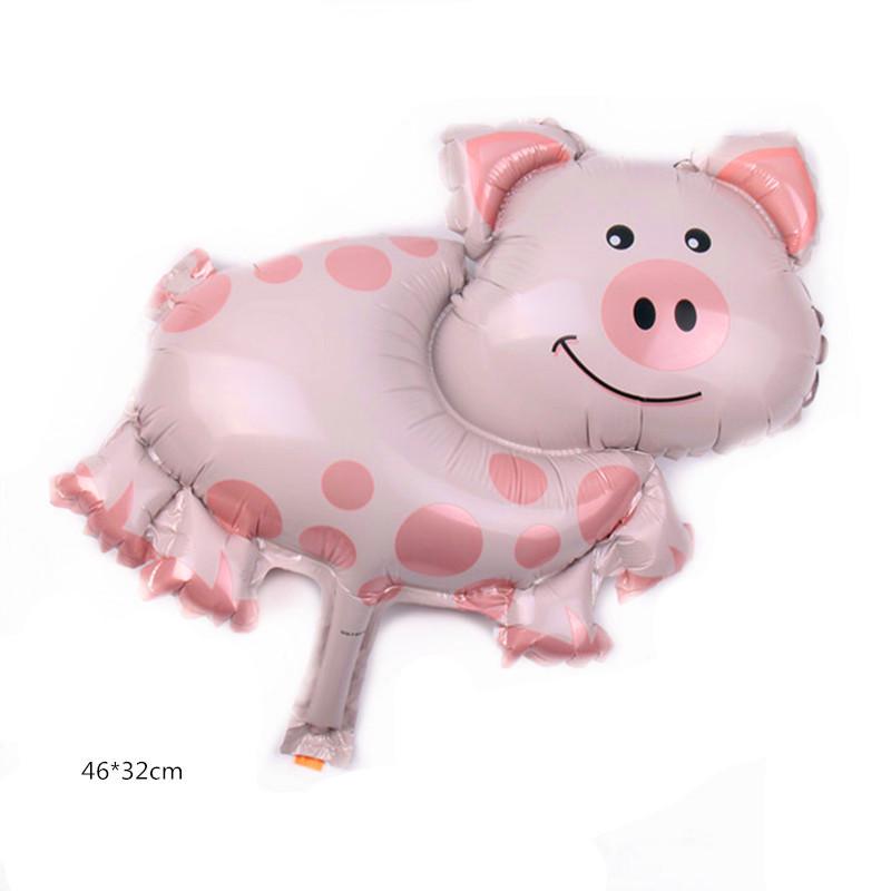 Large Irregular Cartoon Polka Dot Pig Foil Balloon - Pig Head & Full Body Birthday Decoration