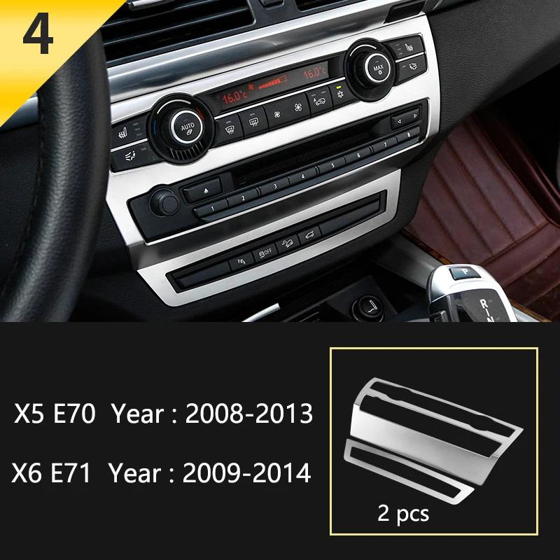 For BMW X5 X6 E70 E71 E72 Car Styling interior Buttons panel frame Decoration Cover Trim Car Sticker stainless steel Accessories
