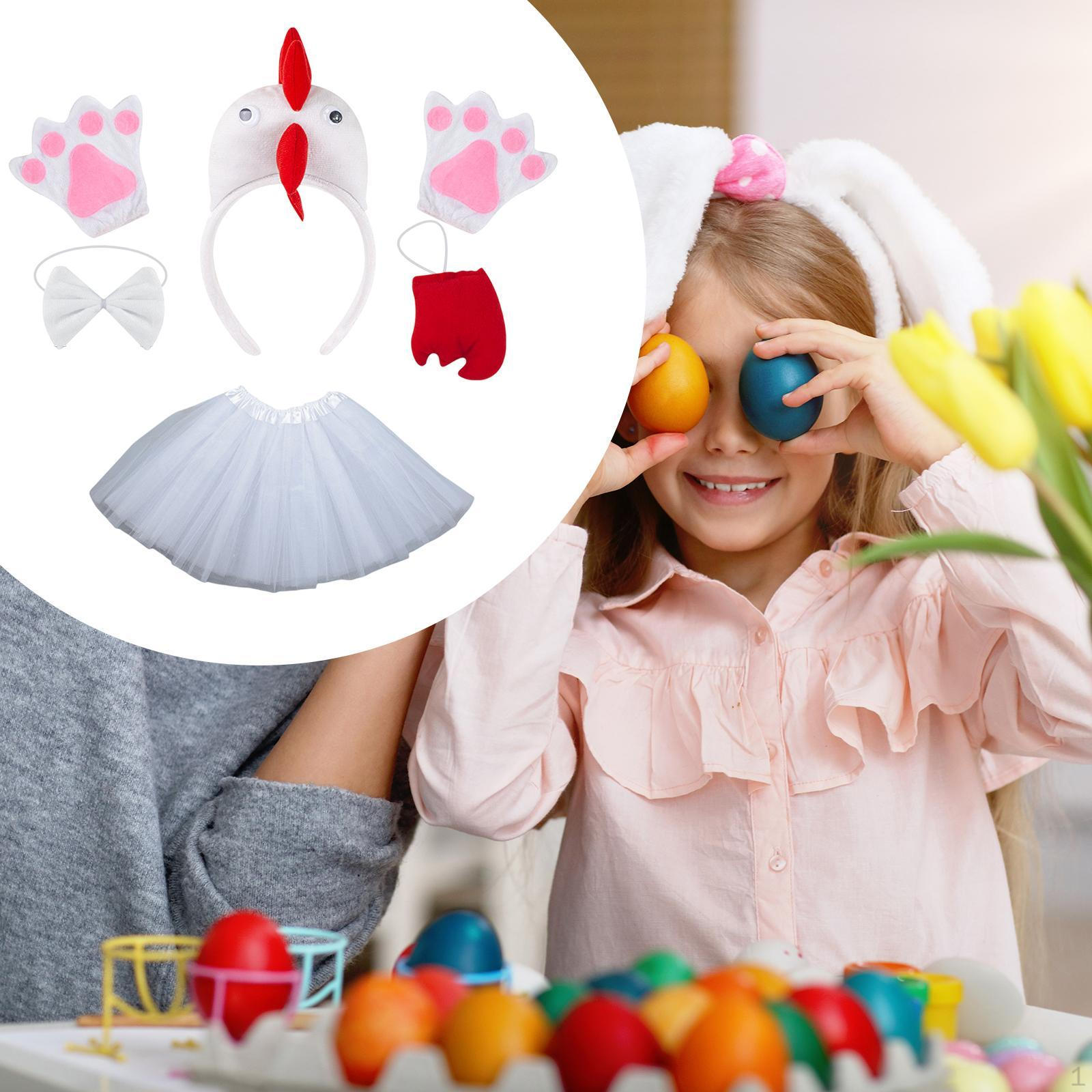 

Курица 3D аксессуары для костюмов животных для Хэллоуина Косплей Девочки White