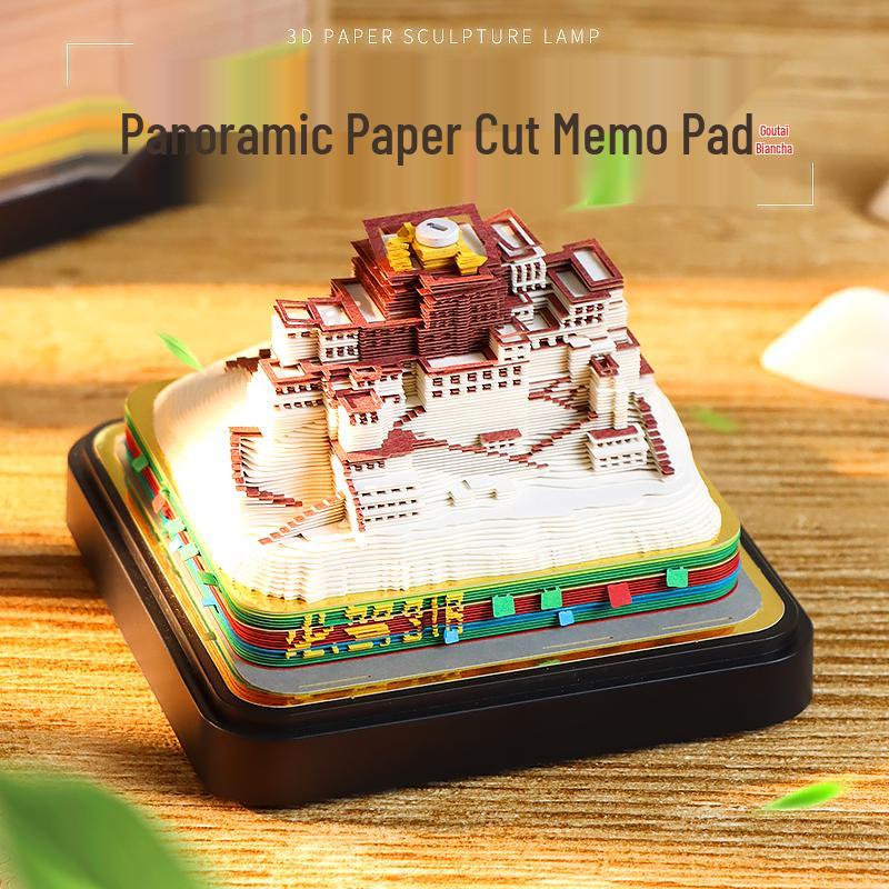 2026 Laojun Mountain 3D Paper Sculpture Tear-Off Calendar and Memo Pad Ornament, Perfect Cultural and Creative Gift for Company Annual Meetings.