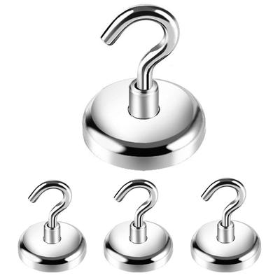 Kspowwin Süper Güçlü Manyetik 68kg Dikey Yük ile Kancalı Ticari Gümüş için, Kapasite, Metal, 4.2cm Çap, Mıknatıs, Mutfak, Ofis, Kullanım,