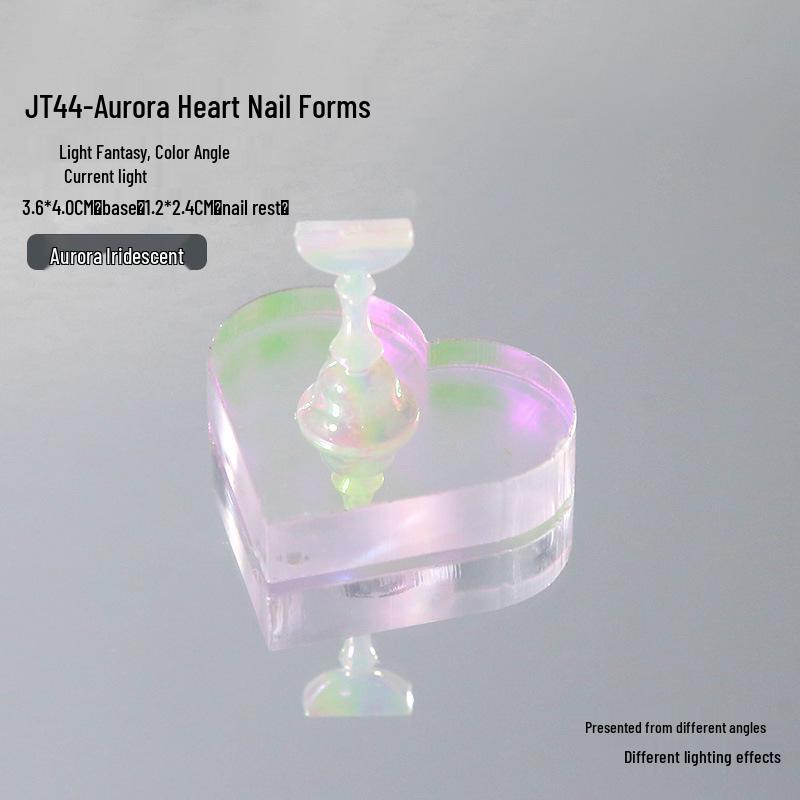 Fairy Aurora Iridescent Nail Art Practice Base & Holder: Thickened Acrylic Magnetic Display Stand
