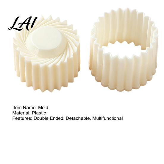Double-sided Lace Embosser 2-in-1 Round Mooncake Mold Double Ended Pastry Press with Scallop And Home Baking Gadgets Spiral Embossing for DIY Baking,
