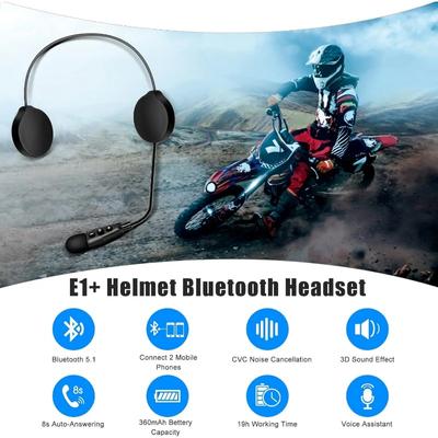 Motosiklet Kaskı Bluetooth Kulaklık Baş Entegre Stereo Monteli Sürüş Eller Serbest Arama Kulaklıkları 2 Cep Telefonu Bağlayabilir