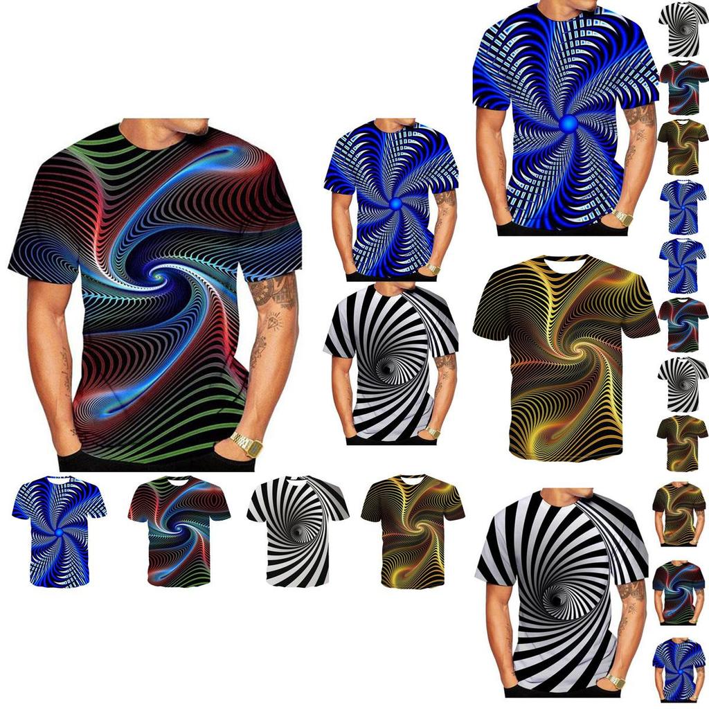 Lebhaftes Lustiges Hypnose 3D T-Shirt Mit Psychedelischem Buntem Druck Für Männer Und Frauen