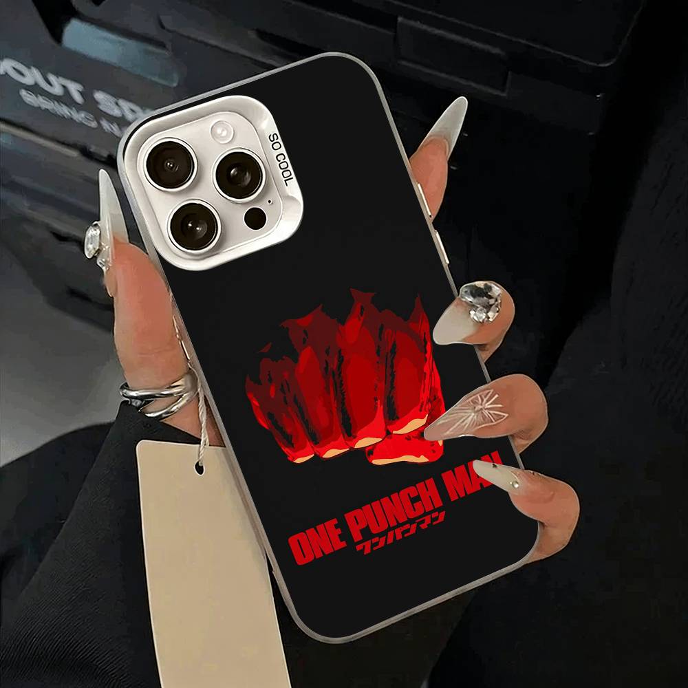 O-P-M-One-Punch -Man Phone Case For IPhone 17 Air 16 15 14 13 12 11 Pro Max White Sliver Hard Cover