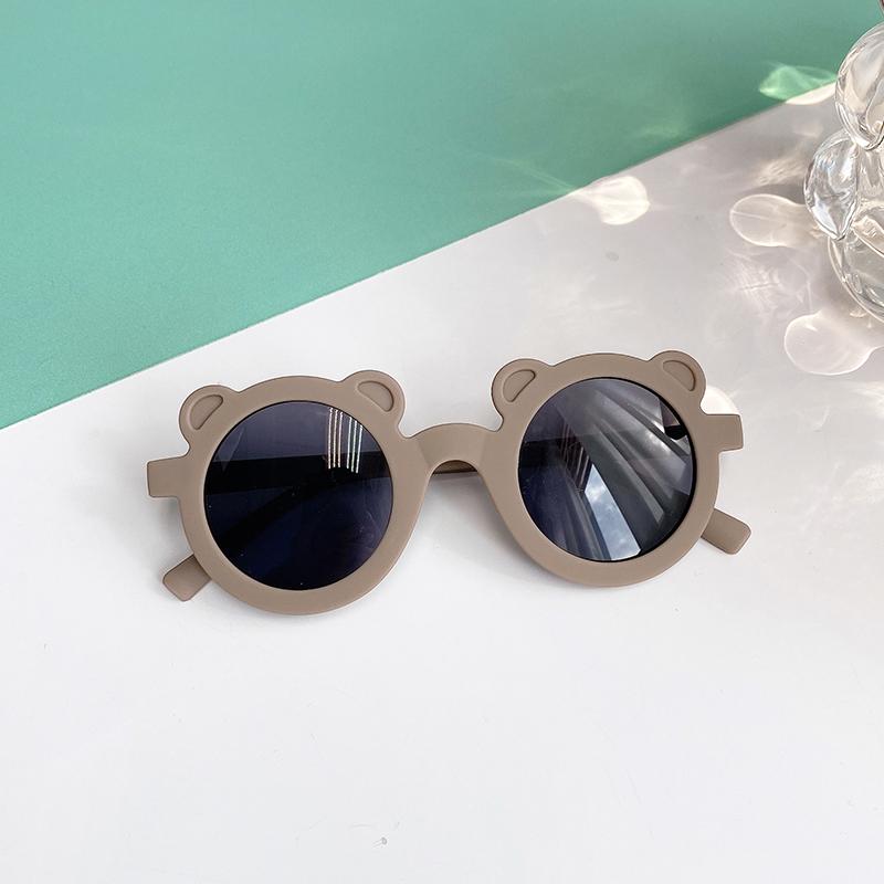 Boy Girl Cute Cartoon Bear Shape Fashion Round Sunglasses Children Vintage Sunglasses UV Protection Classic Kids Eyewear