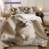 Samoed Pattern Bedding Quilt Set Quilt Cover Pillowcase Home Decoration Birthday Gift (1 * Duvet Cover + 2 * Pillowcase, Without Core)