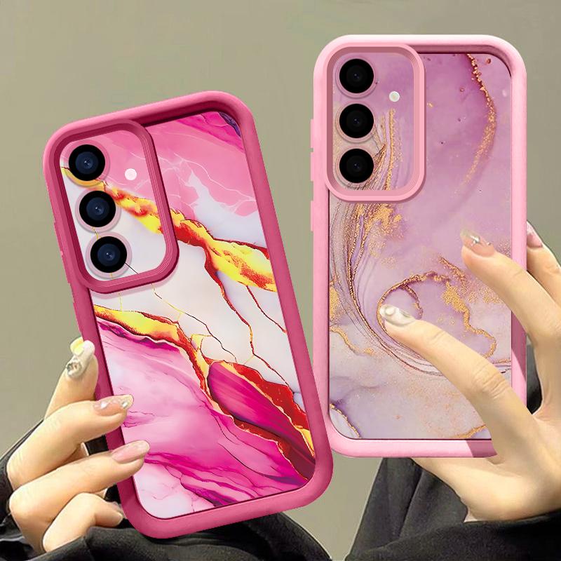 Watercolor Marble Case For Samsung S26 S25 Ultra S24 S23 S22 S21 FE A18 A54 A55 A16 A26 A36 A56 A17 A27 A37 A57 5G Shockproof Bumper Cover