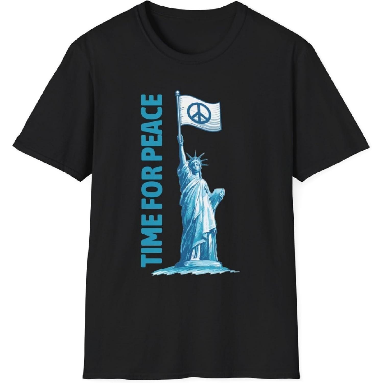 Футболка «Время за мир», футболка с изображением статуи Свободы, футболка ко Дню независимости. XXXXXL разноцветный