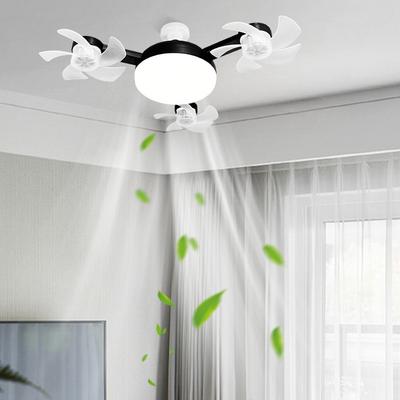 E27 E26 Drone Fan with LED Light 3 Gears Adjustable 2 In1 Electric Cordless Drone Fan for Home Dining Room Bedroom Living Room