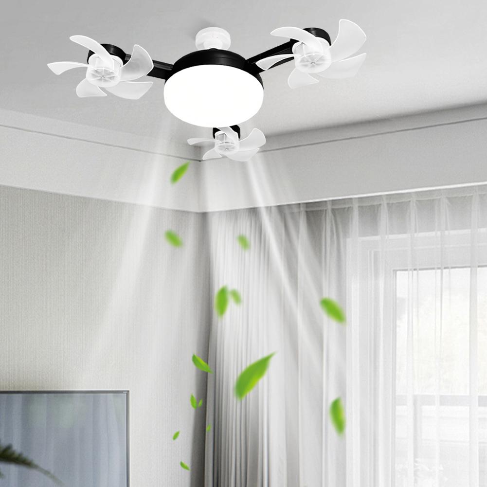 Drone Fan with LED Light Remote Control 2 In 1 Hanging Fan 3 Gears Silent Ceiling Drone Fan for Dining Room Bedroom Living Room