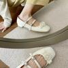 Fashion Autumn New Square Head Mary Jane Shoes for Women Fashion Shallow Cut Casual Women's Shoes Bowknot Flower Flat Sole Single Shoes