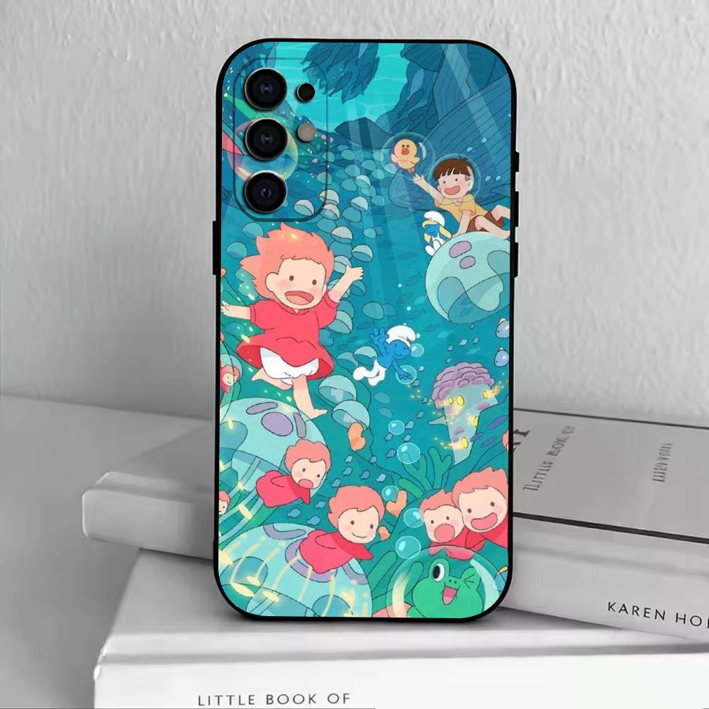 Ponyo and Sosuke Phone Case For Samsung S25,S24,S21,S22,S23,S30,Ultra,S20,Plus,Fe,Lite,Note,10,Black Cover