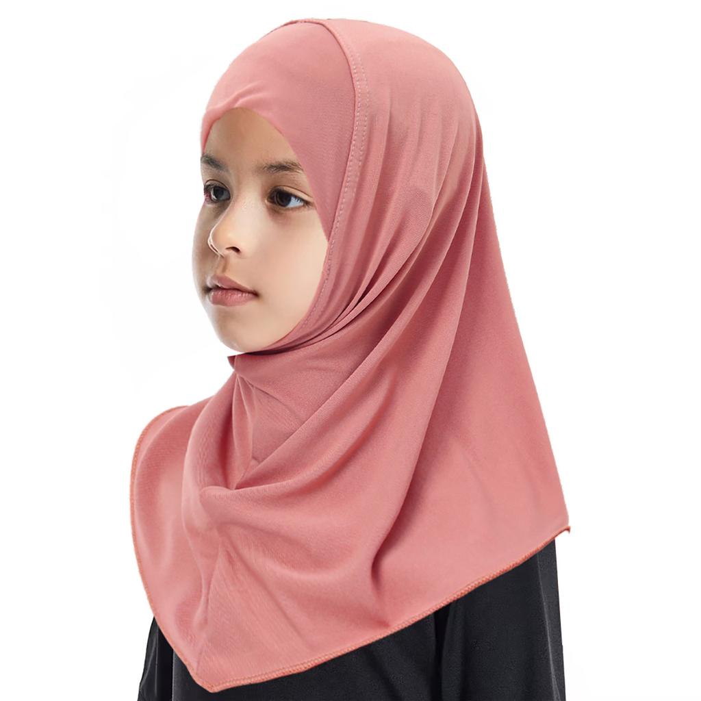 Novos Hijabs Infantis Meninas Muçulmanas Crianças Hijab Lenços Islâmicos Xales Material Macio e Elástico Para Meninas de 2 a 7 Anos Turbante