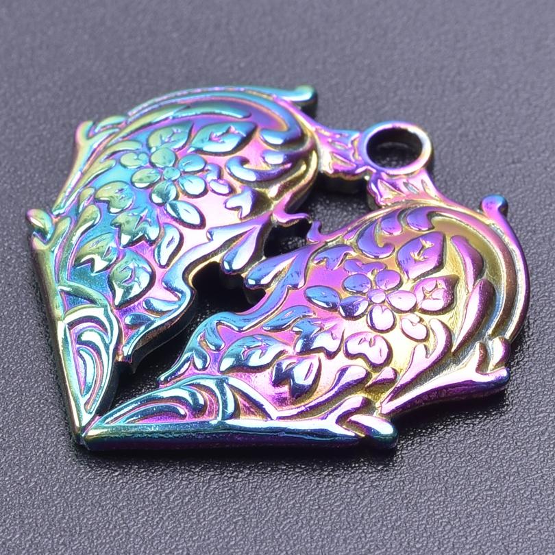 Fashion Rainbow Color Stainless Steel Butterfly Charms For Jewelry Making Supplies Animal Pendant Charm Bee Wolf Insect Findings