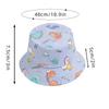 1-3Year Cartoon Print Kids Fisherman Cap Cute Boy Girl Sun Protection Bucket Hat Cotton Breathable Kids Outdoor Sunshade Visors