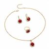 Emerald Zirconia Pendant & Earrings Set: Elegant Japanese-Korean Fashion, Simple Creative Design
