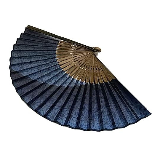 [Hanakanzashi] Folding Fan Men's Gentleman's Asanoha (Hemp Leaf) Gradient 22cm Cotton Fabric Folding