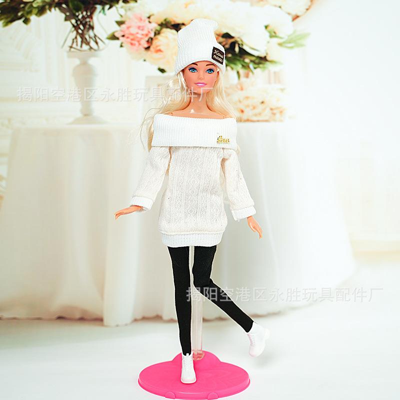 New 6'30cm Doll 11 Inch Mini Baby Clothes Fashionable Wool Jumpsuit Hat Pants Toy