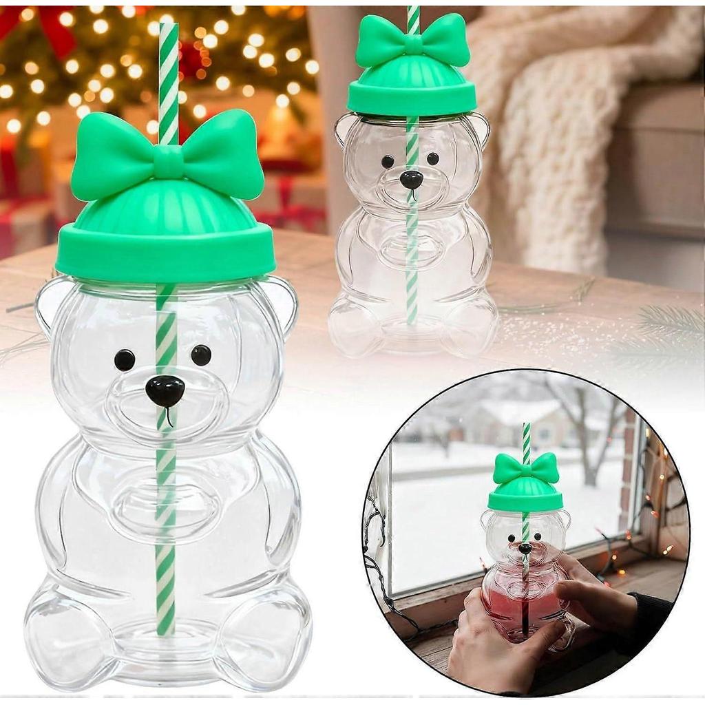 Bear Straw Cup, 2026 New Cute Bear Glass Cup with Straw, Coffee Beer Wine Cocktail Drinks Glassware, Cute Mugs for Christmas Gift, Bear Straw Cup
