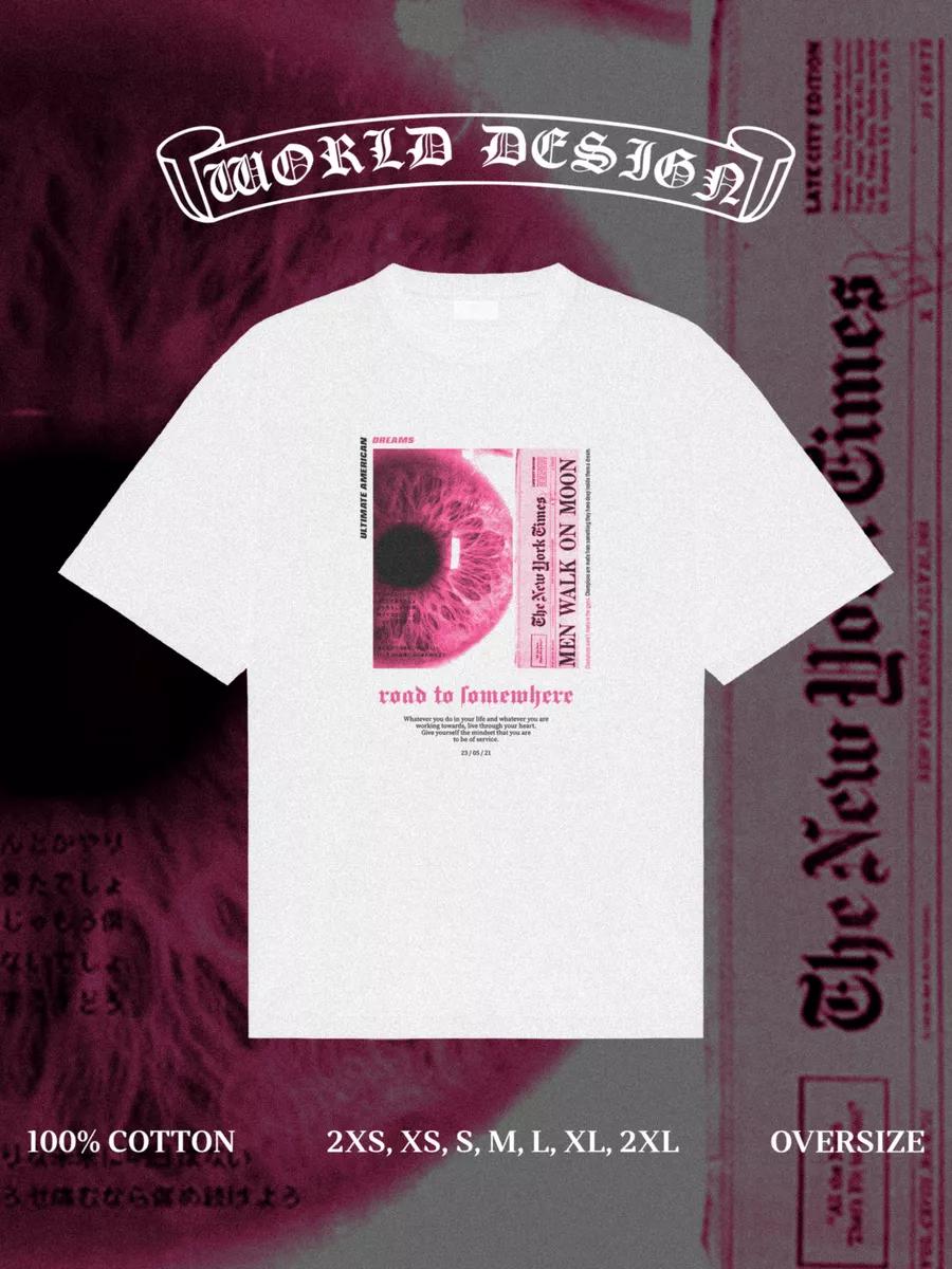 Oversized T-shirt with vintage print L
