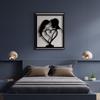 Couple Heart Metal Wall Art Romantic Love Decor Modern Silhouette Design