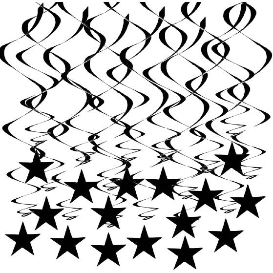 Gold Twinkle Stars Hanging Swirls Decorations Ceiling Swirl Foil Decoration Hanging Gold Party Supplies for Birthday Baby Shower Wedding, 32 Pcs