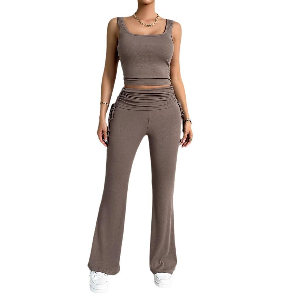 Diyun Women's 2024 Spring/Summer Casual Slim-fit Tank Top & Long Pants Set - European & American Style