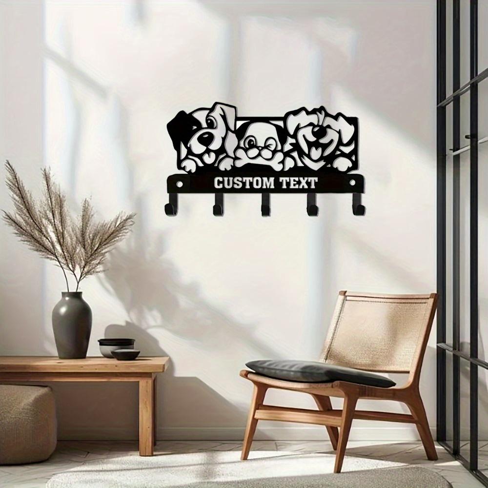 3 Cute Dog Wall Hooks Personalized Key Holder Indoor Decor Housewarming Gift