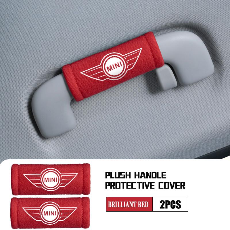 ASF1 Car Styling Roof Handle Protective Cover Plush Handrail Protector compatible for MINI Cooper R55 R56 R60 R61 Countryman Clubman Aceman JCW