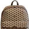 Bally Logo Zip Closure Leather Backpack Men Backpack Brown Beige 6307011