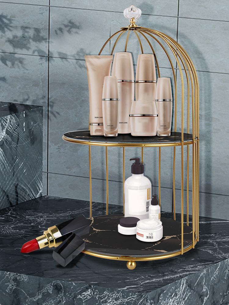 Storage Rack Light Luxury Finishing Table Rack Nordic Style Skin Care Product Bird Cage Rack