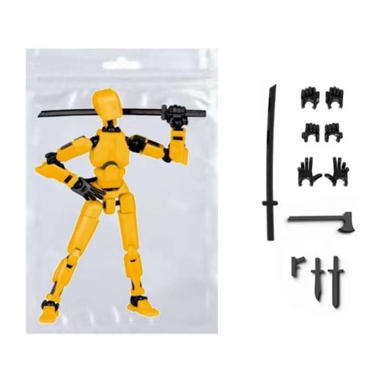 

3D-печатная многошарнирная подвижная кукольная модель, полностью собранная фигурка, манекен-робот жёлтый