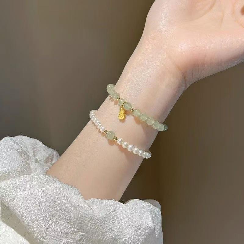 Elegant Light Luxury Hetian Jade Bracelet with Fu Character - Exquisite Gift for Women