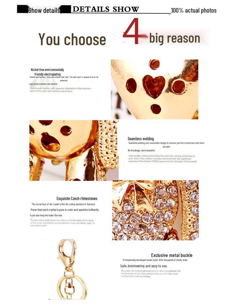 Coolxi Jewelry Little Bear Cartoon Keychain Women's Bag Accessory, Metal Pendant Keyring