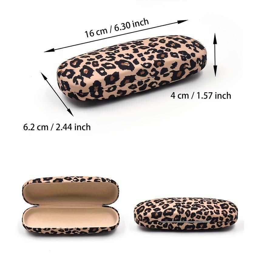 Leopard Print Hard Eyeglass Case, Protective Rigid Sunglasses Holder for Women, Fashion Travel Glasses Box,Fashion Glasses Case