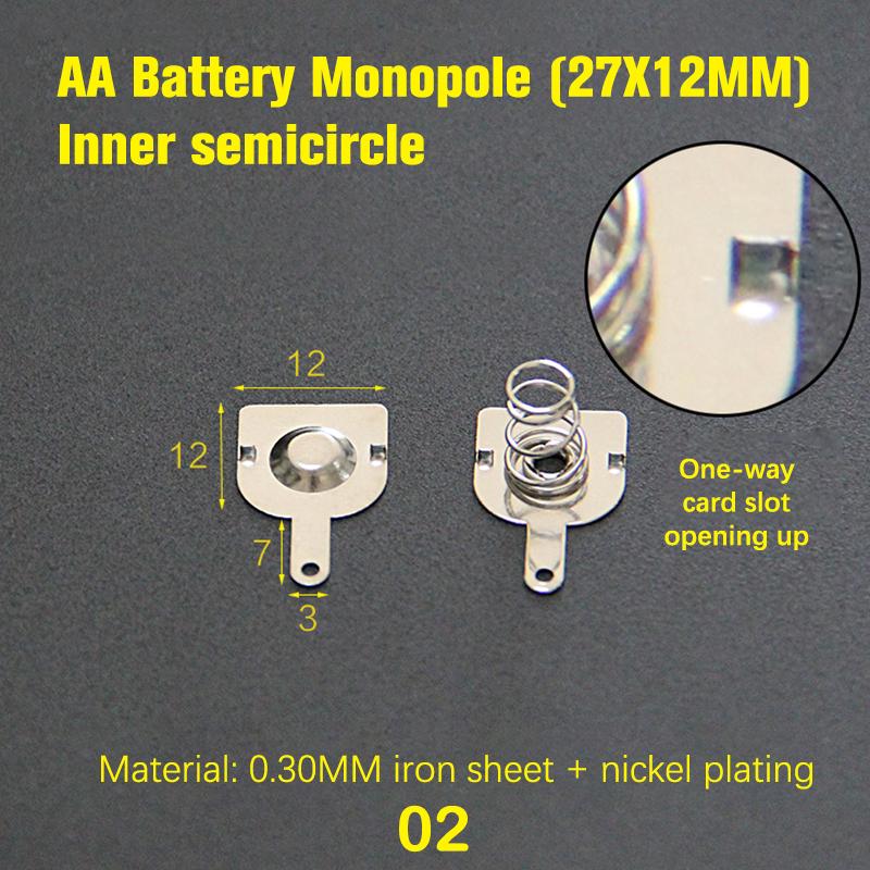 10Pcs Spring Sheet12*10/12Mm Contact Sheet Aa Battery Box Positive And Negative Sheets 0.3Mm Iron+Nickel Plating Aa Battery Spring