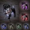 Pug Dog Breed Vinyl Record Wall Clock For Vet Clinic Pet Shop Decor Dutch Bulldog Puppy Carved Music Album Clock Dog Owners Gift