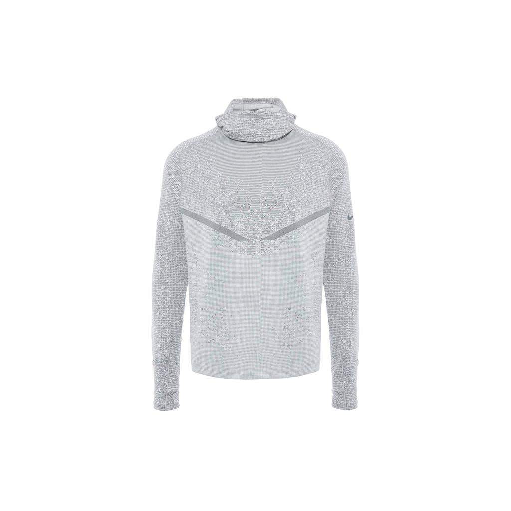 Nike Therma-Fit Adv Division Logo Print Solid Hooded Long Sleeve T-Shirt Men Tops Dark-Smoke-Grey DD6111-010