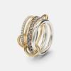 Fashion Zircon Stacking Finger Ring Engagement Women Accessories Two Color Multilayer Round Stainless Steel Ring Wedding Gift