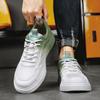 Men's Shoes Summer Breathable Thin Mesh Flat-soled Sports Board Shoes 2024 New Color Matching Low-top Lace-up Casual Shoes