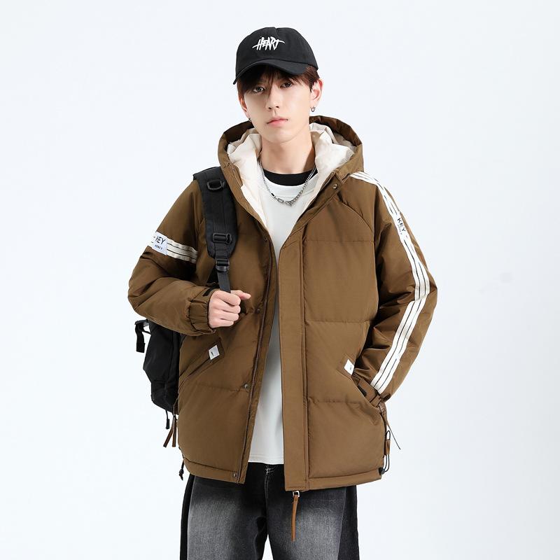 Chaqueta de algodón con capucha para hombre, versión coreana de invierno, holgada, informal, gruesa y cálida.